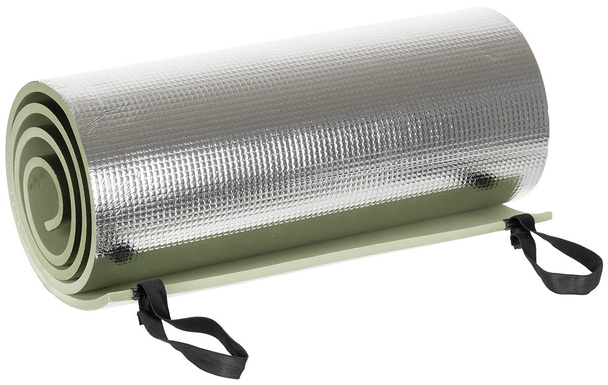 Tapis de sol MFH 200 x 50 cm en EVA à face aluminisée avec sangles élastiques