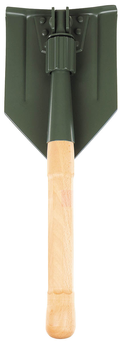 Pelle pliante type suisse MFH 2 pièces acier 2,3 mm manche bois 61 cm