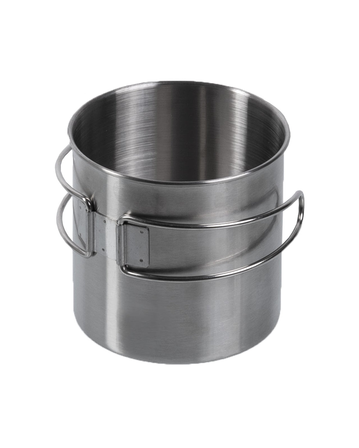 Quart Mil-Tec en acier inoxydable 800 ml anses rabattables hauteur 11,3 cm