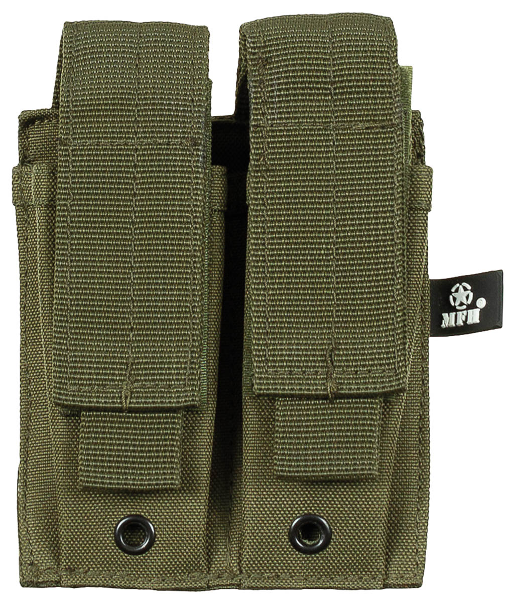 Porte-chargeur double petit format MOLLE MFH, logements 4 x 12 x 2,5 cm