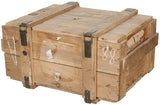 Caisse en bois de 75 x 58 x 41 cm, surplus d'occasion pour le transport et le rangement