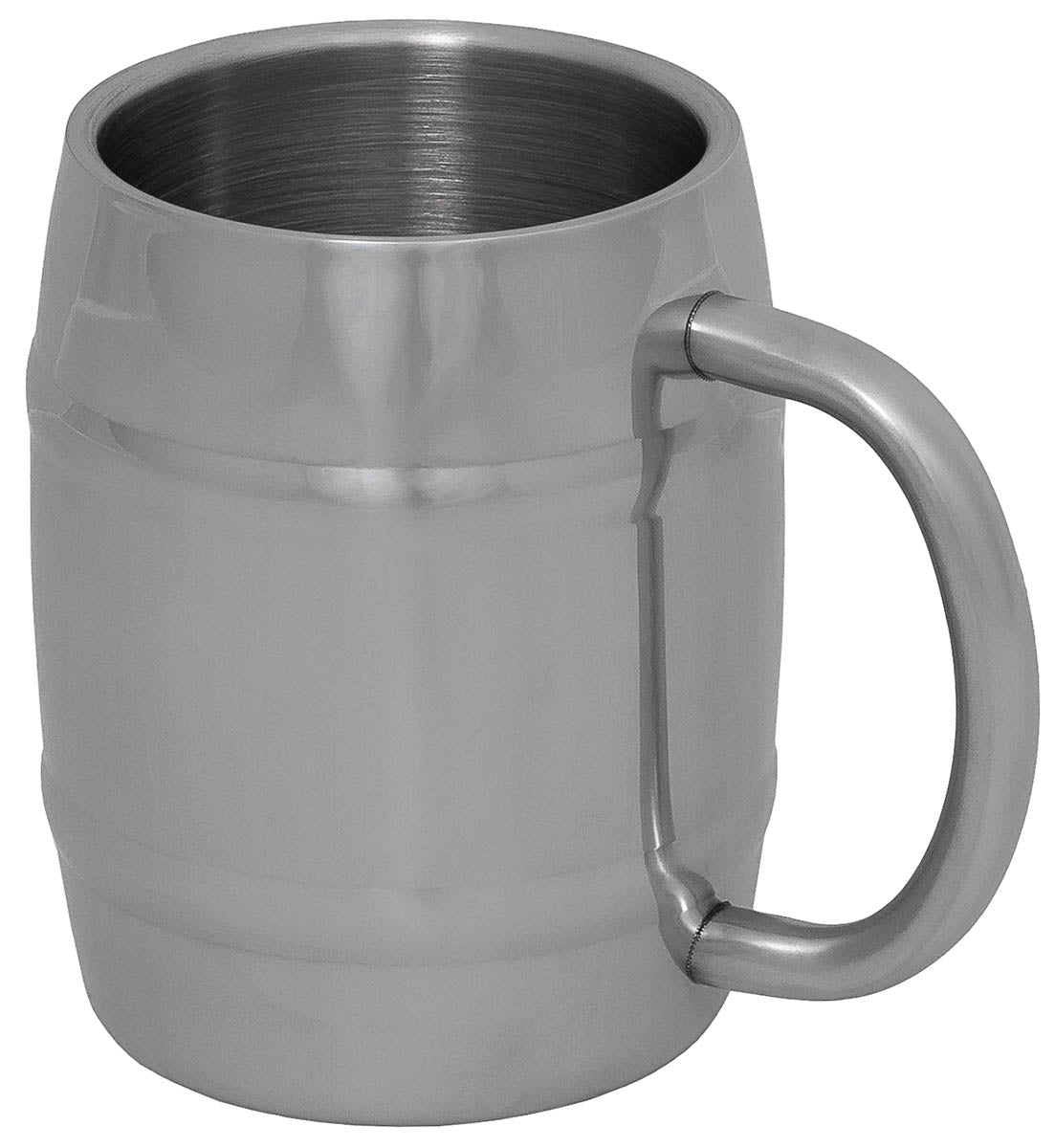 Chope MFH Fass en acier inoxydable 400 ml à double paroi 200 g avec anse ronde