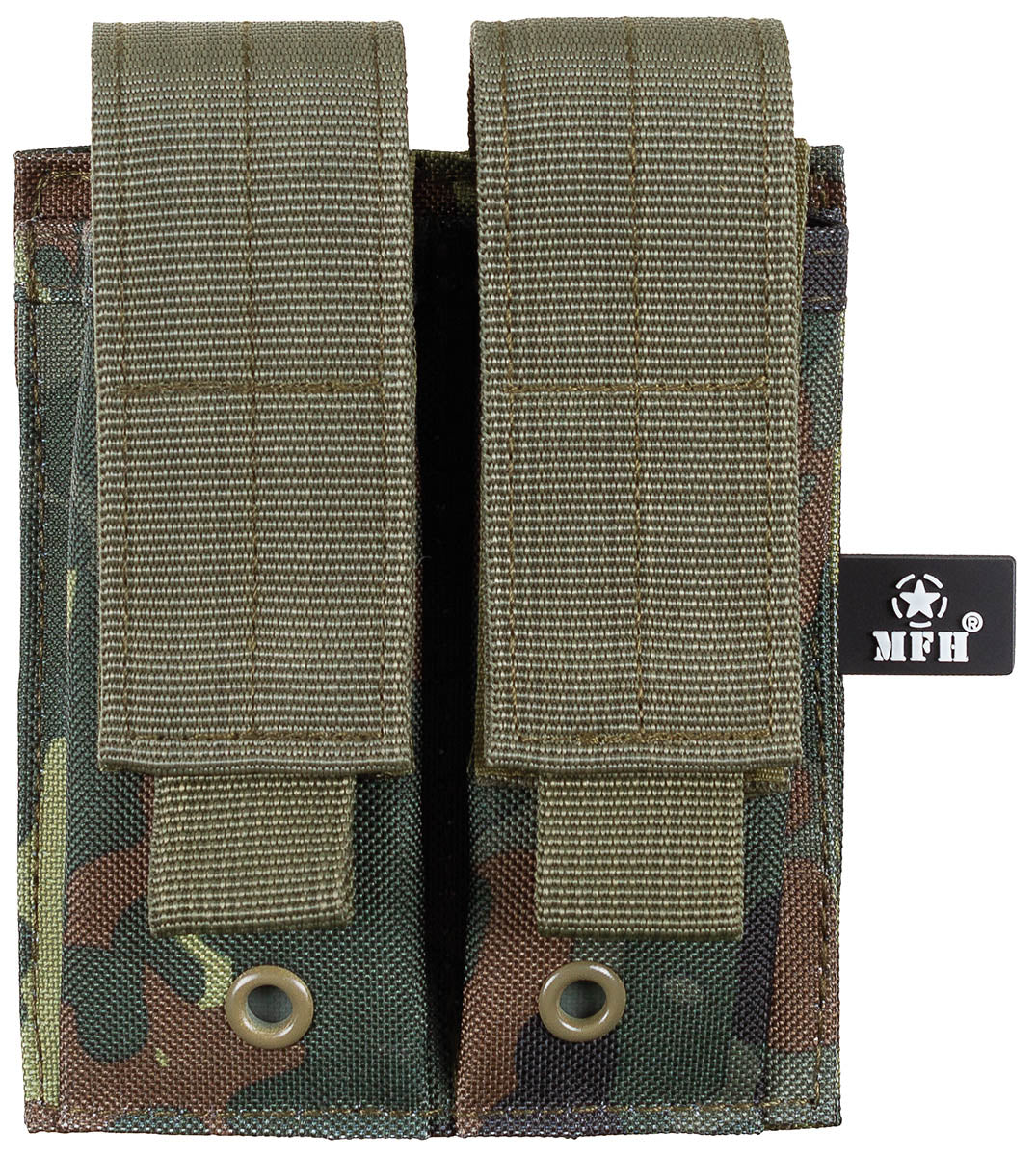 Porte-chargeur double petit format MOLLE MFH, logements 4 x 12 x 2,5 cm