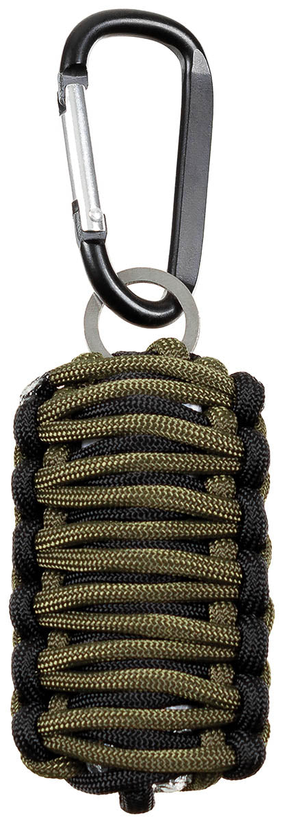 Kit de survie MFH Parachute Cord avec mousqueton 9 x 5 x 2 cm pour 50 g