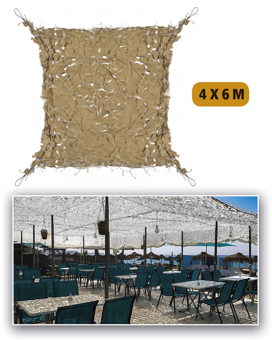Filet de camouflage et d'ombrage Mil-Tec Shadow Sail 4 x 6 m en polyester ripstop