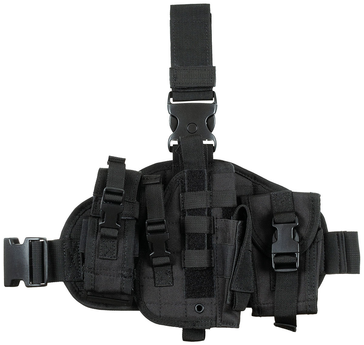 Holster de cuisse MFH MOLLE avec poche appareil et poche polyvalente à clic