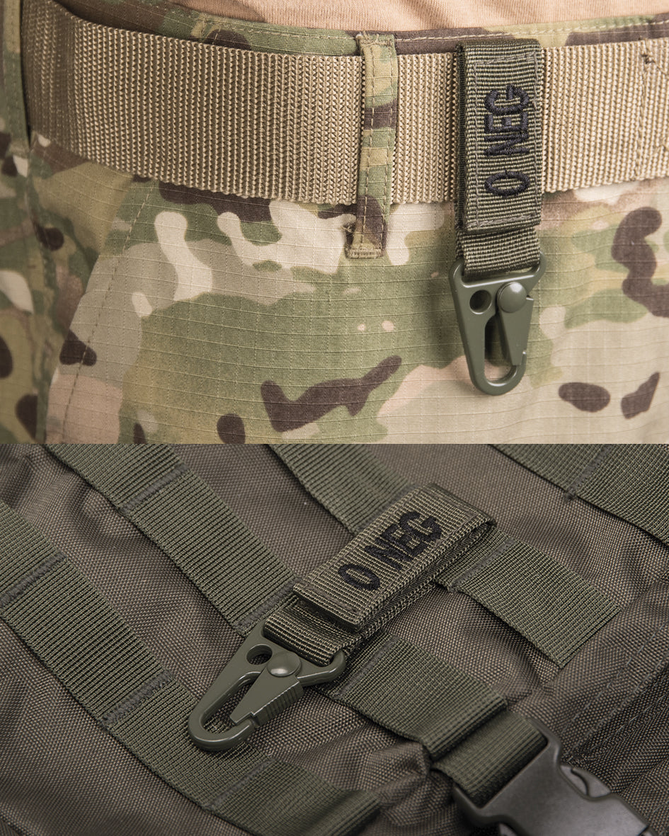Porte-clés tactiques groupe sanguin 0 négatif Mil-Tec lot de 5 brodé de 22 g
