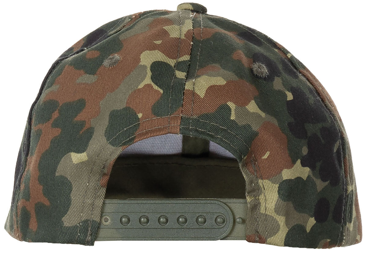 Casquette enfant MFH à visière préformée surpiquée, taille réglable et six aérations