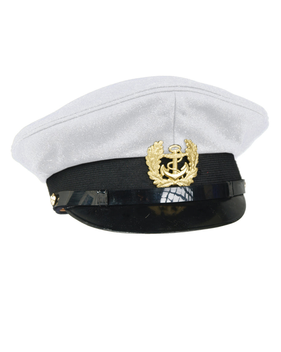 Casquette à visière type marine Mil-Tec en coton doublée polyester avec insigne en laiton