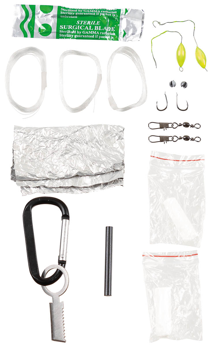 Kit de survie MFH Parachute Cord avec mousqueton 9 x 5 x 2 cm pour 50 g