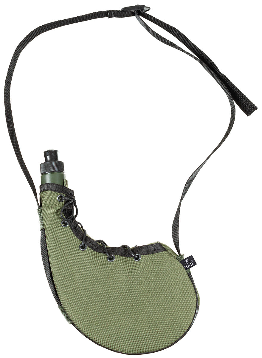 Gourde souple MFH Bota 750 ml en polyéthylène avec valve et housse lacée