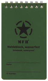 Bloc de transmission MFH à spirale 7,5 x 13 cm papier résistant à l'eau 48 feuilles