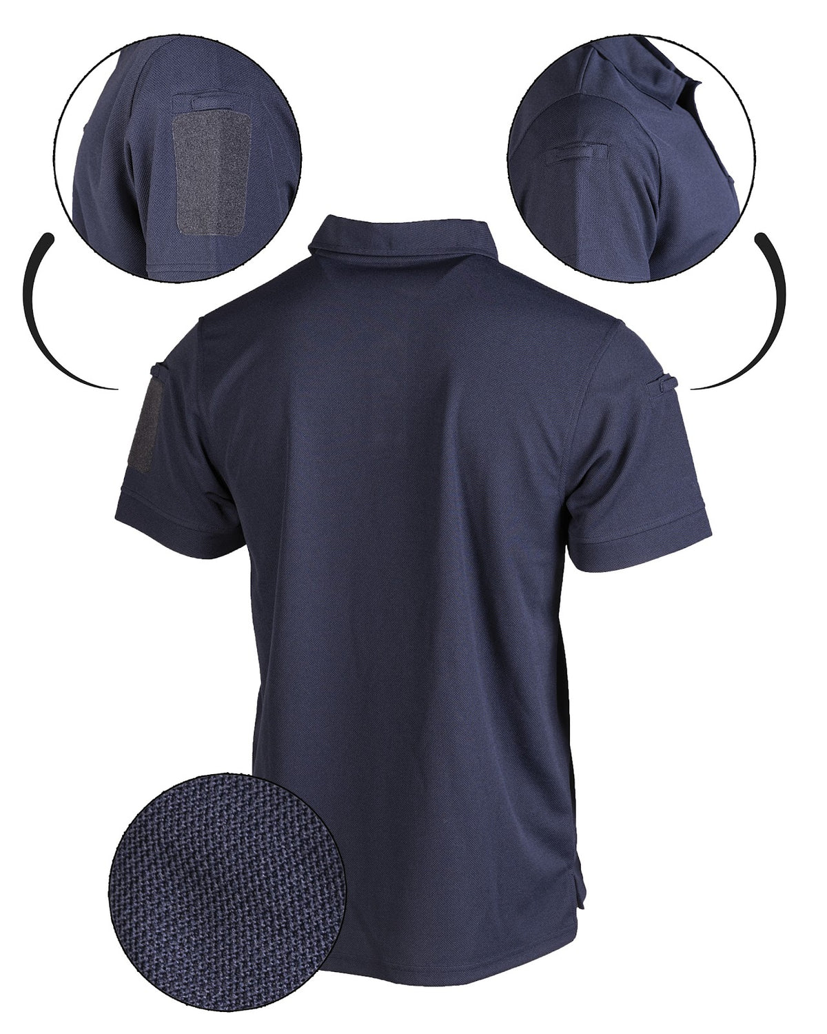 Polo tactique Mil-Tec à séchage rapide en polyester avec poches de bras et porte-stylo