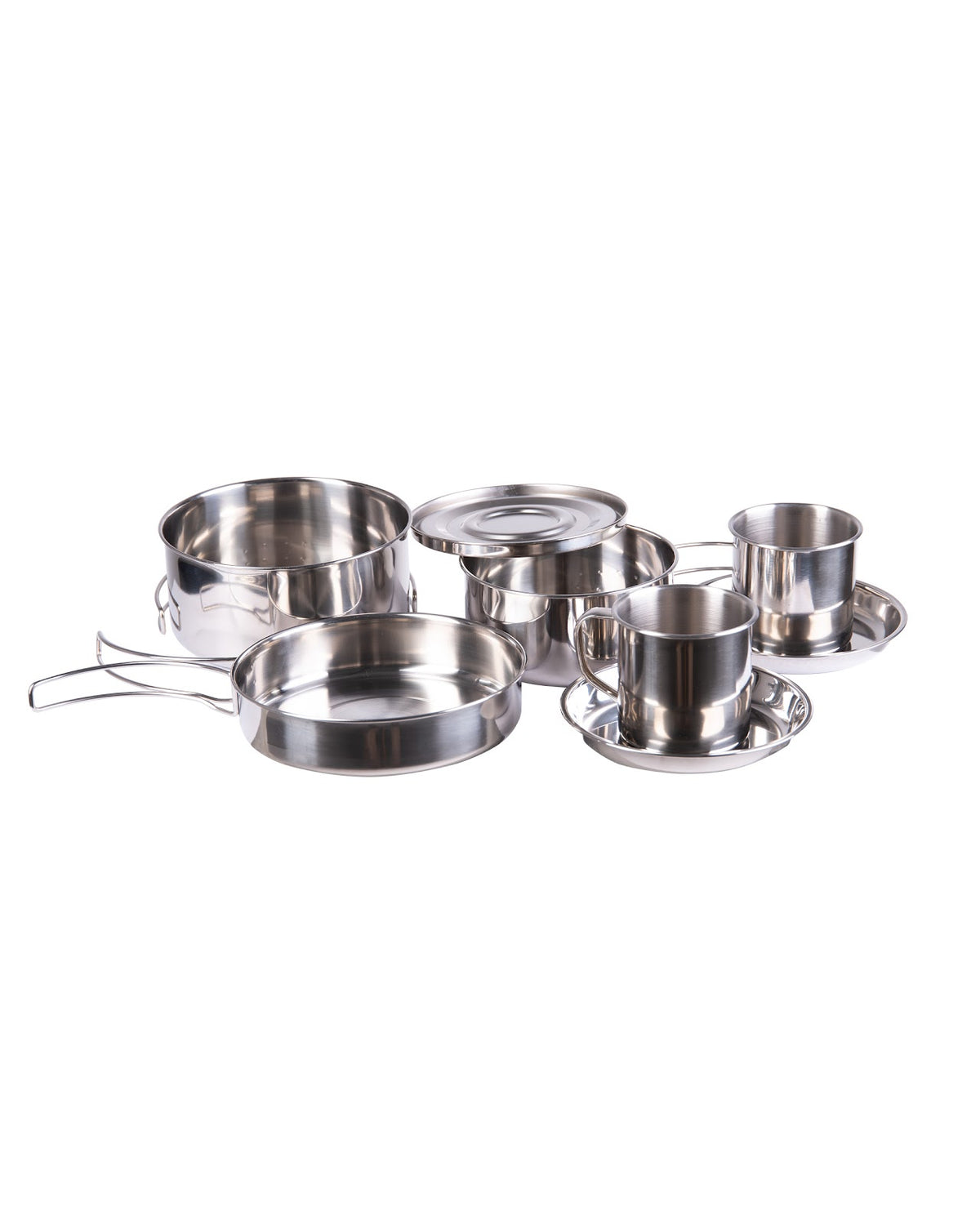 Set de cuisson Mil-Tec en acier inoxydable 8 pièces 488 g empilable avec filet de transport