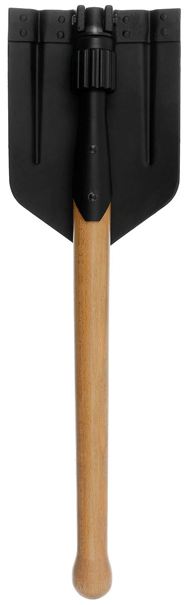 Pelle pliante type NVA MFH manche bois 69 cm lame acier utilisable en pioche
