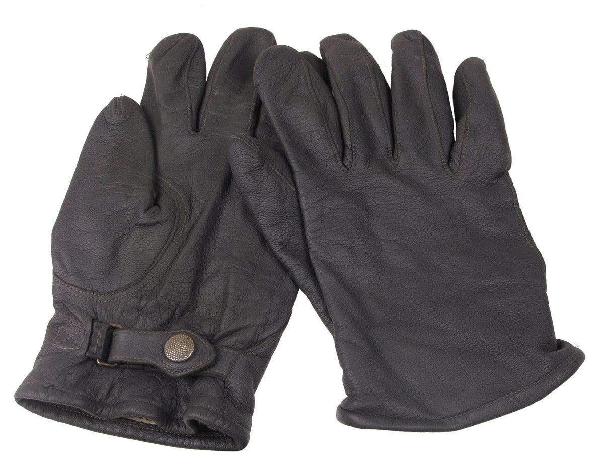 Gants en cuir allemands doublé, surplus d'occasion pour le froid et la manutention, lot de 10