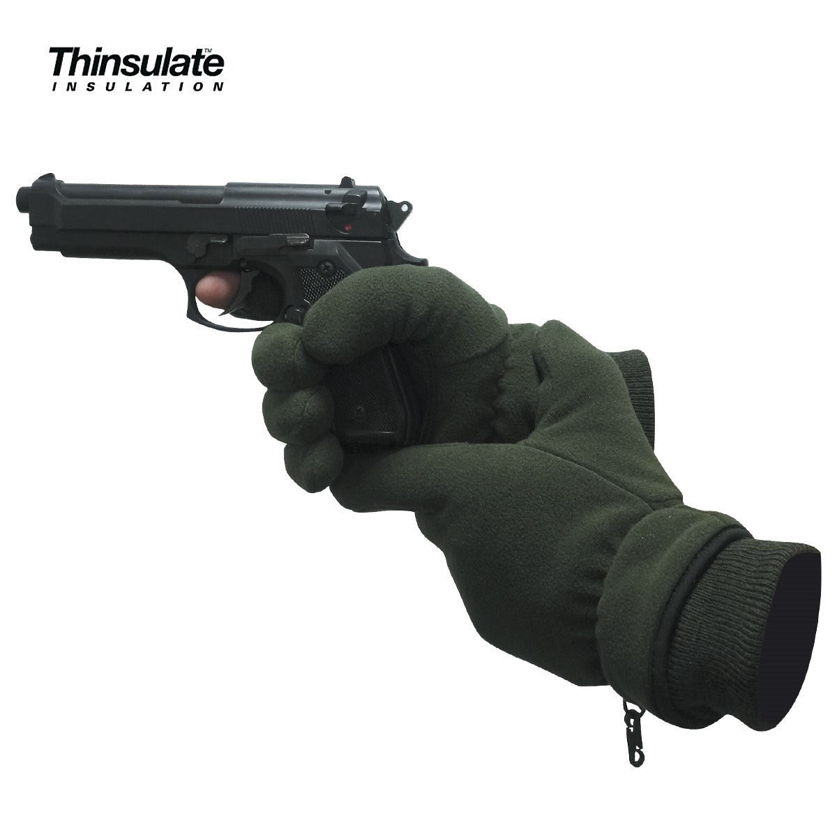 Gants polaires doublure Thinsulate doigt tireur ambidextre renfort de paume