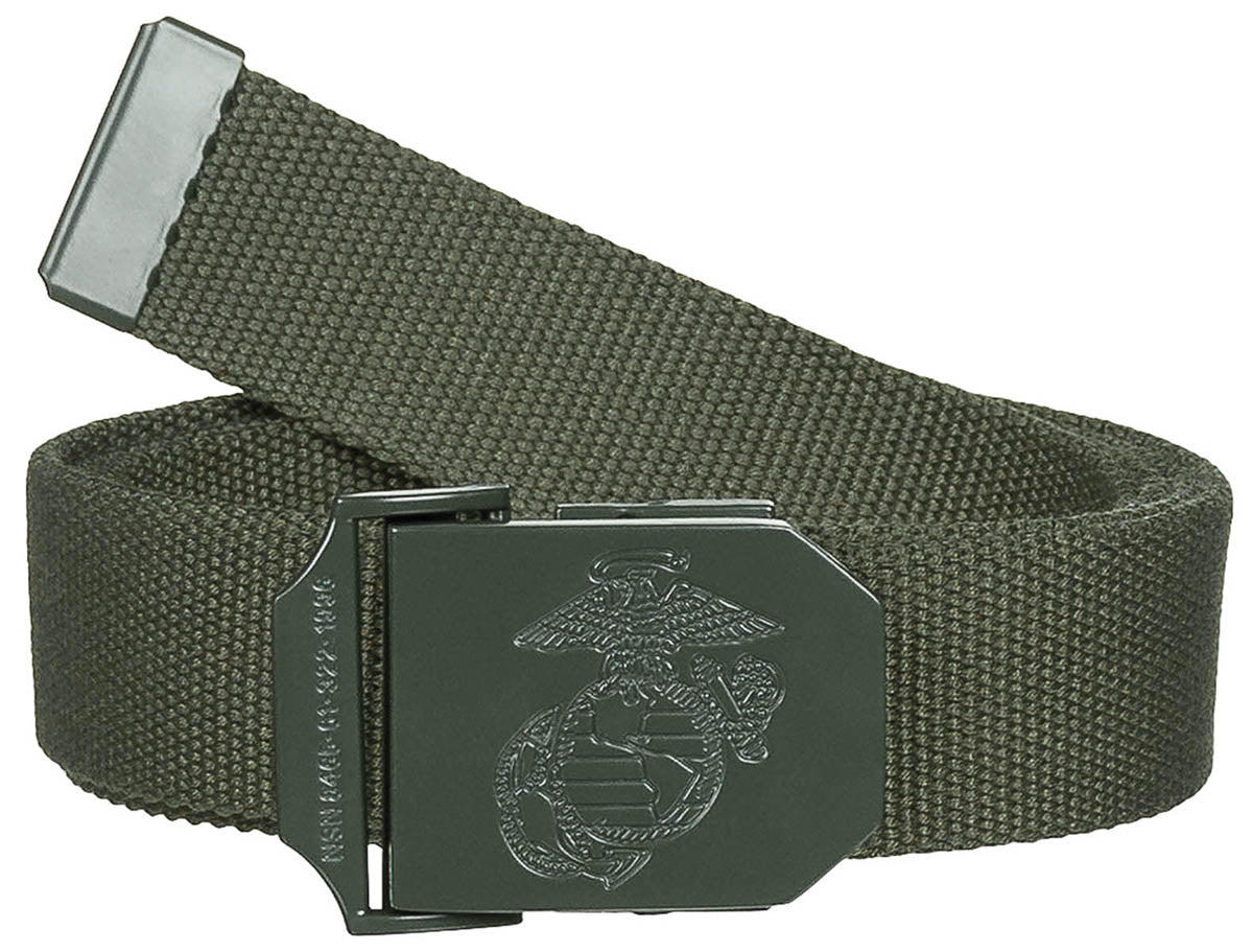 Ceinture type USMC MFH 3,5 cm en polyester et coton réglable à 130 cm
