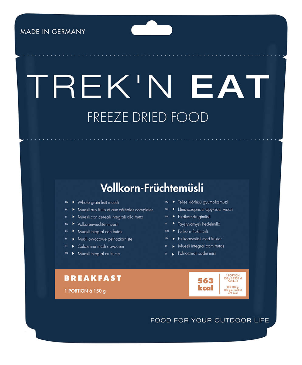 Ration lyophilisée Trek'n Eat de petit-déjeuner à réhydrater muesli ou œufs