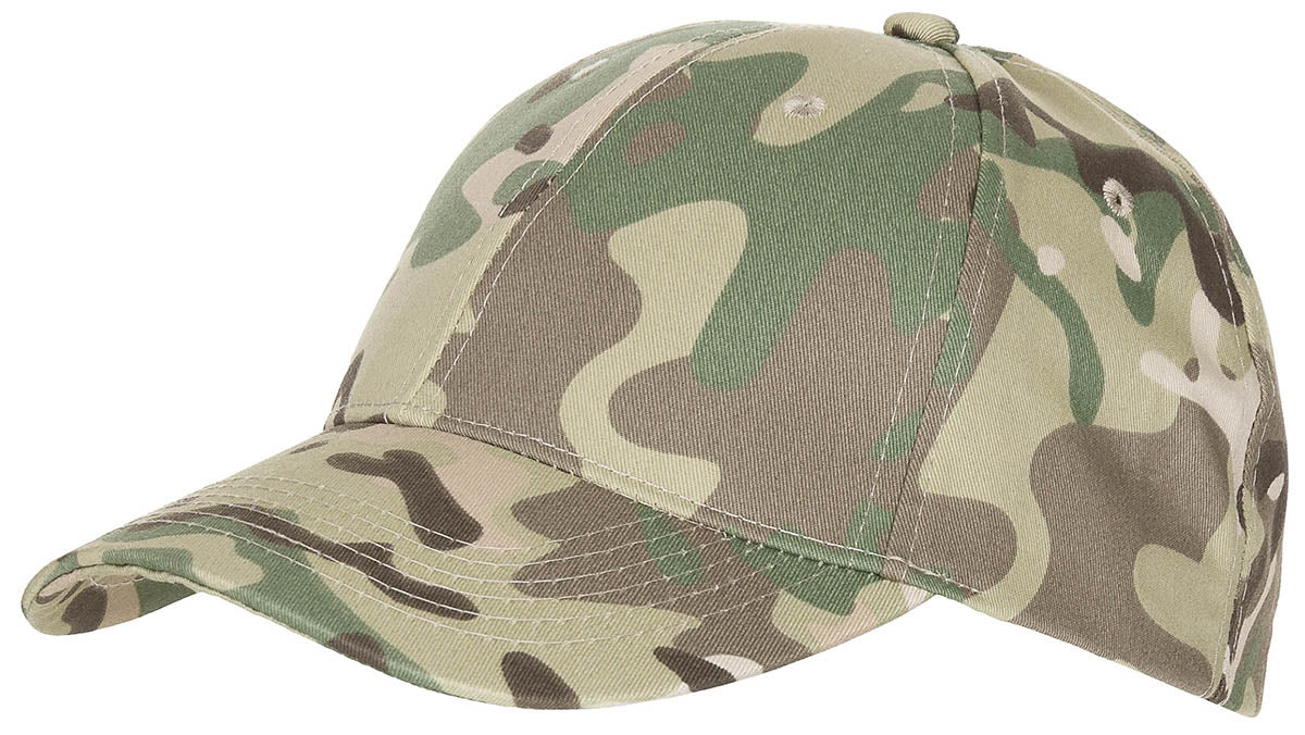 Casquette US MFH réglable en polycoton à visière six piqûres et six œillets