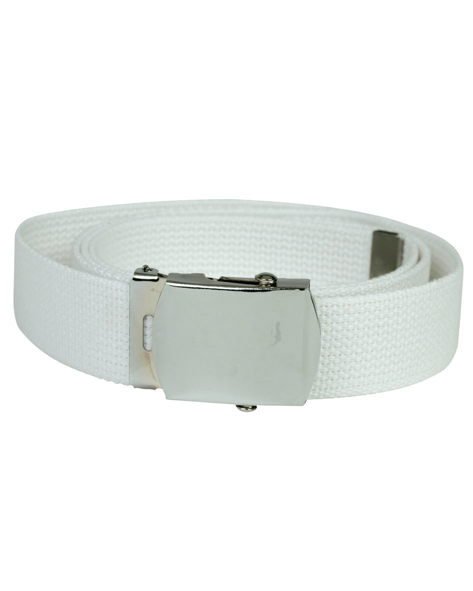 Ceinture type US Mil-Tec en coton-polyester de 130 cm à boucle métallique nickelée