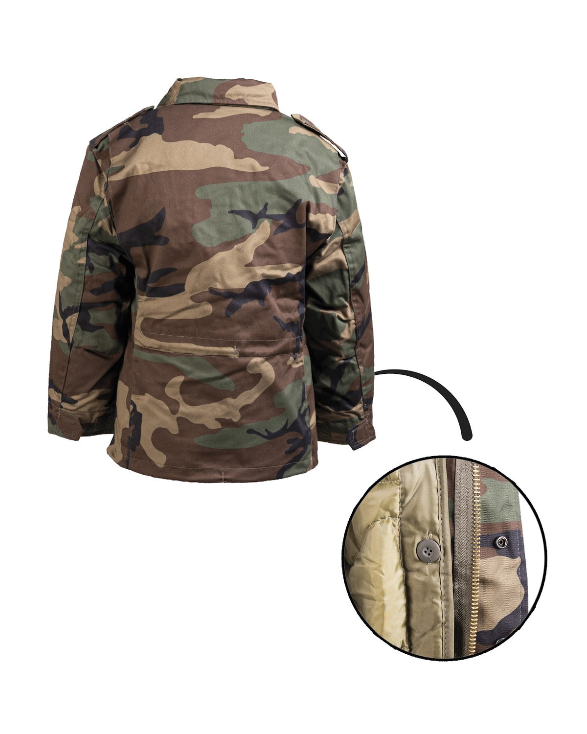 Veste M65 type US Mil-Tec enfant en polycoton twill à doublure matelassée amovible