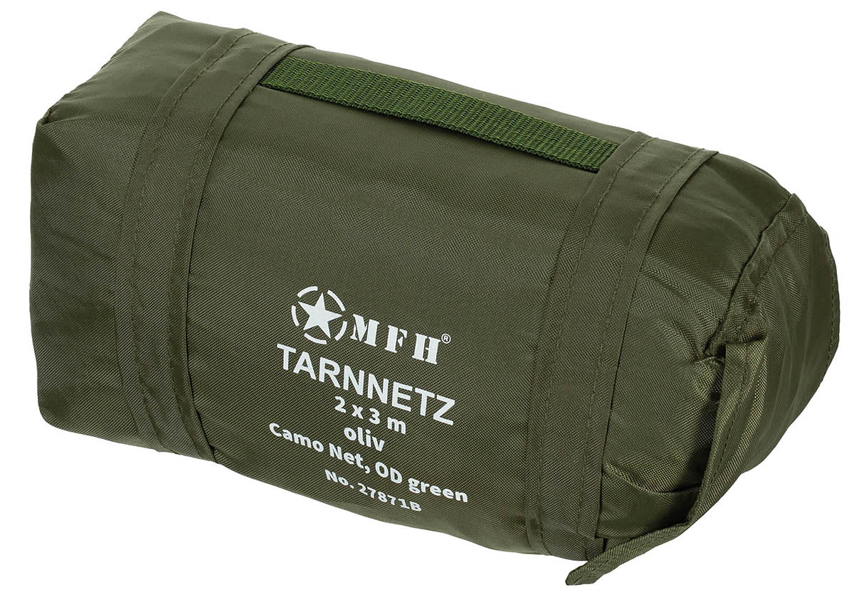 Filet de camouflage MFH 2 x 3 m avec filet support et anneaux métalliques