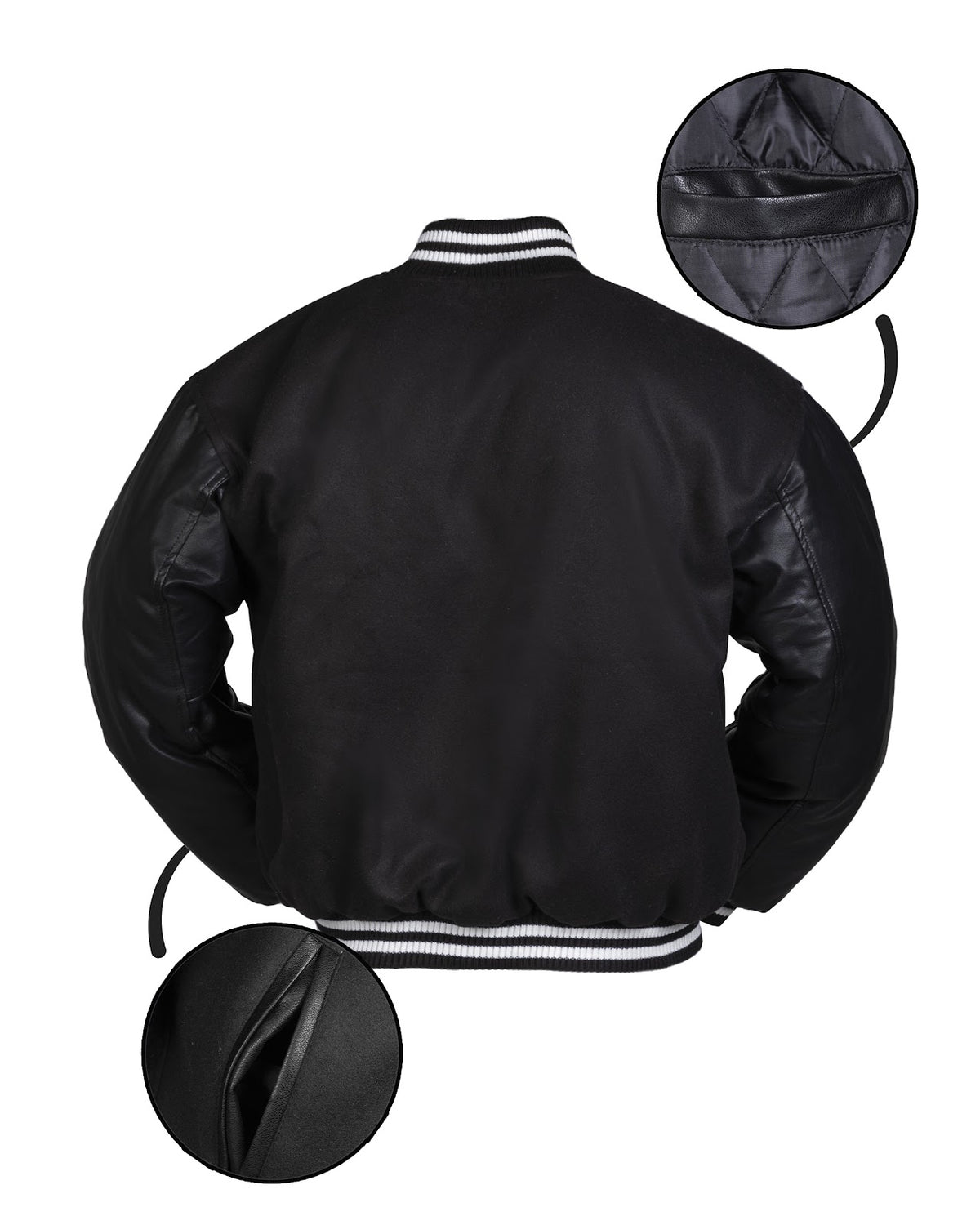 Blouson Mil-Tec NY Baseball ouaté 200 g/m² avec manches en similicuir et bords-côtes