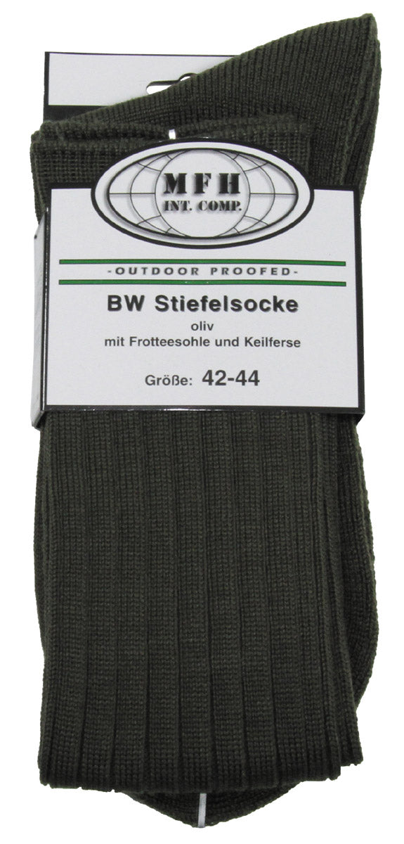 Chaussettes chaudes MFH de type BW à semelle bouclette et talon en V extra longues