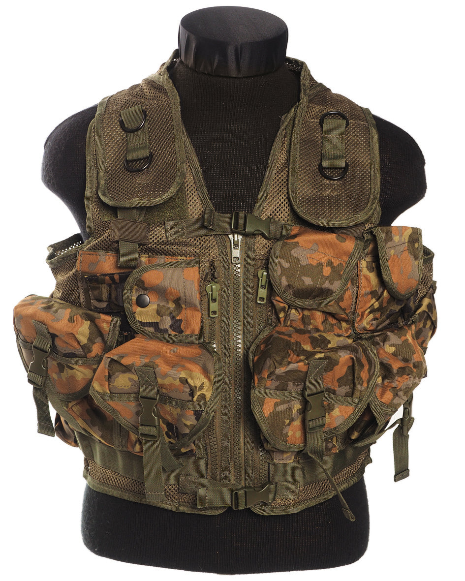 Gilet d'intervention tactique Mil-Tec en polyester 600D à neuf poches et poignée dorsale