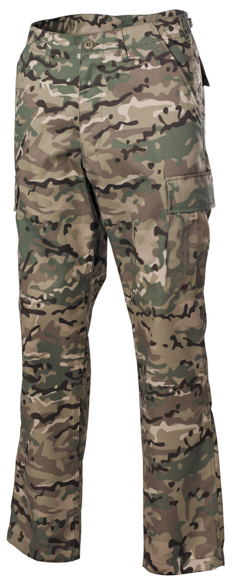 Pantalon de combat US BDU MFH motif AT-digital à glissière polycoton 65/35 six poches
