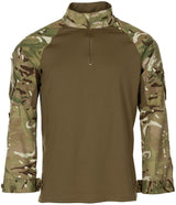 Chemise de combat UBAS britannique Ubac Armour tout polyester en maille Coolmax à fermeture à glissière, motif MTP, surplus comme neuf