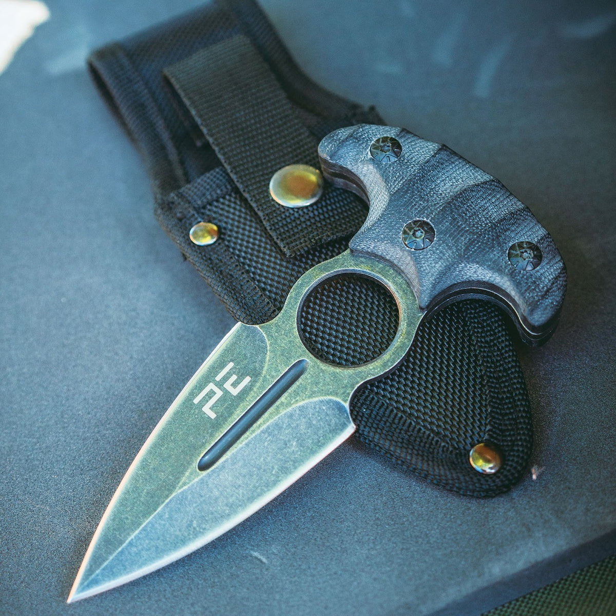 Couteau de combat OPEX Tactical à lame fixe en acier inoxydable 420 de 8 cm