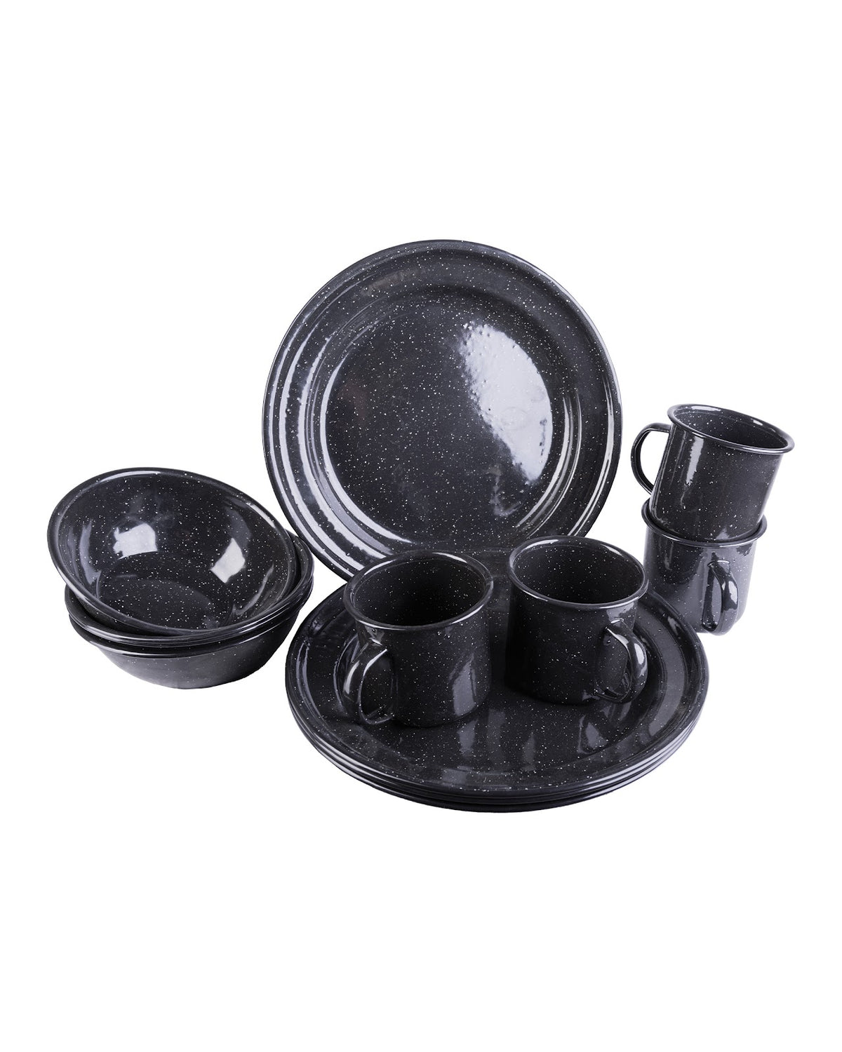 Service de table émaillé Mil-Tec 12 pièces pour quatre couverts 2,2 kg résistant au feu