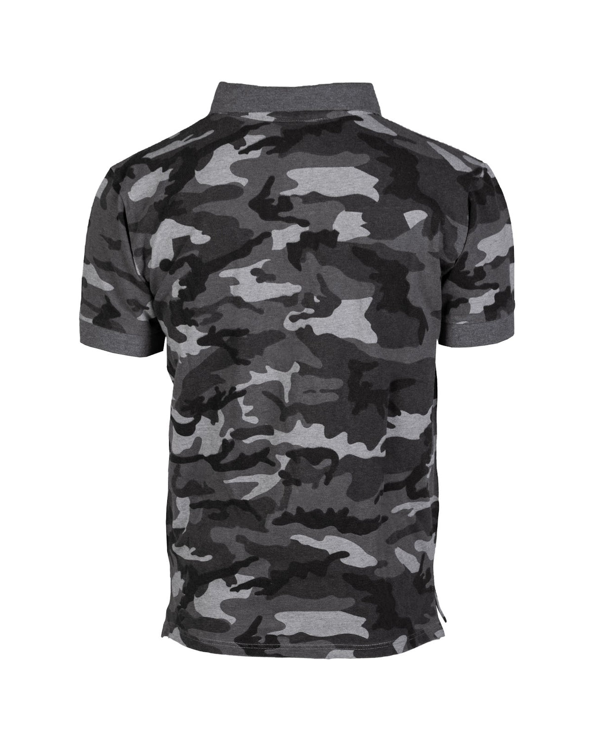Polo tactique Mil-Tec en coton piqué prélavé à col boutonné et fentes latérales