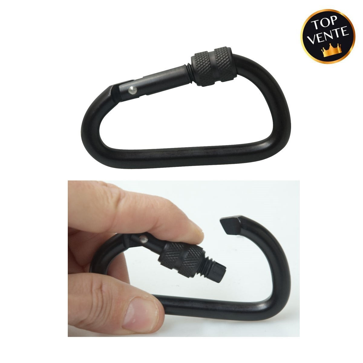 Mousquetons OPEX aluminium à vis de sécurité lot de 2 en 6 cm ou 8 cm au choix