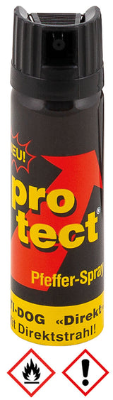 Aérosol lacrymogène MFH 63 ml au poivre 3 % OC jet direct portée 5 m
