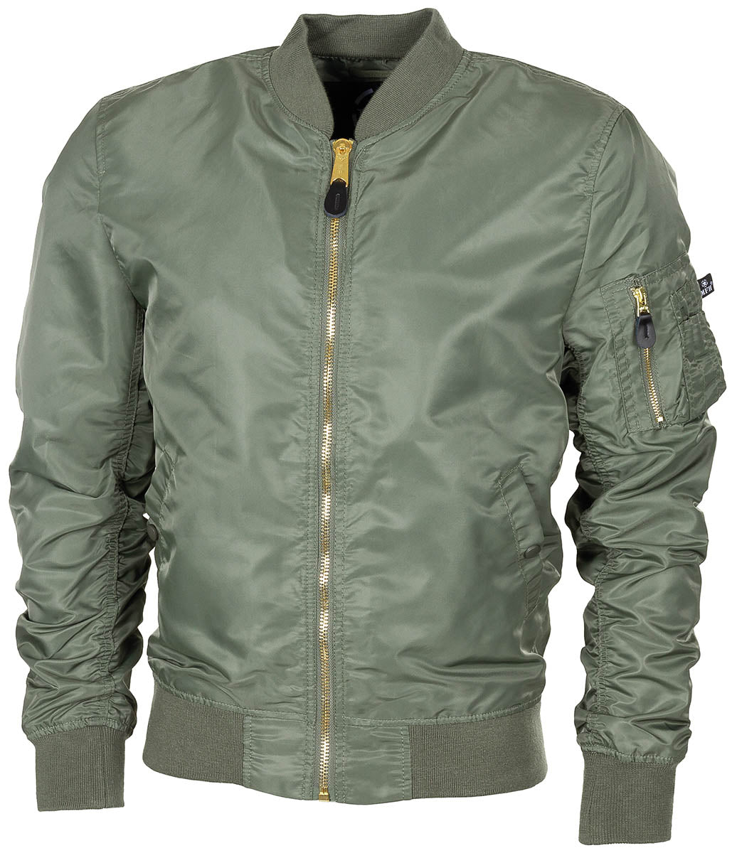 Blouson de vol MFH US MA1 non doublé en nylon avec bords-côtes doubles