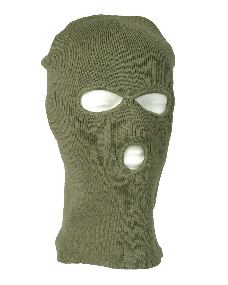 Cagoule trois trous Mil-Tec en maille fine polyacrylique couvrant la tête et le cou