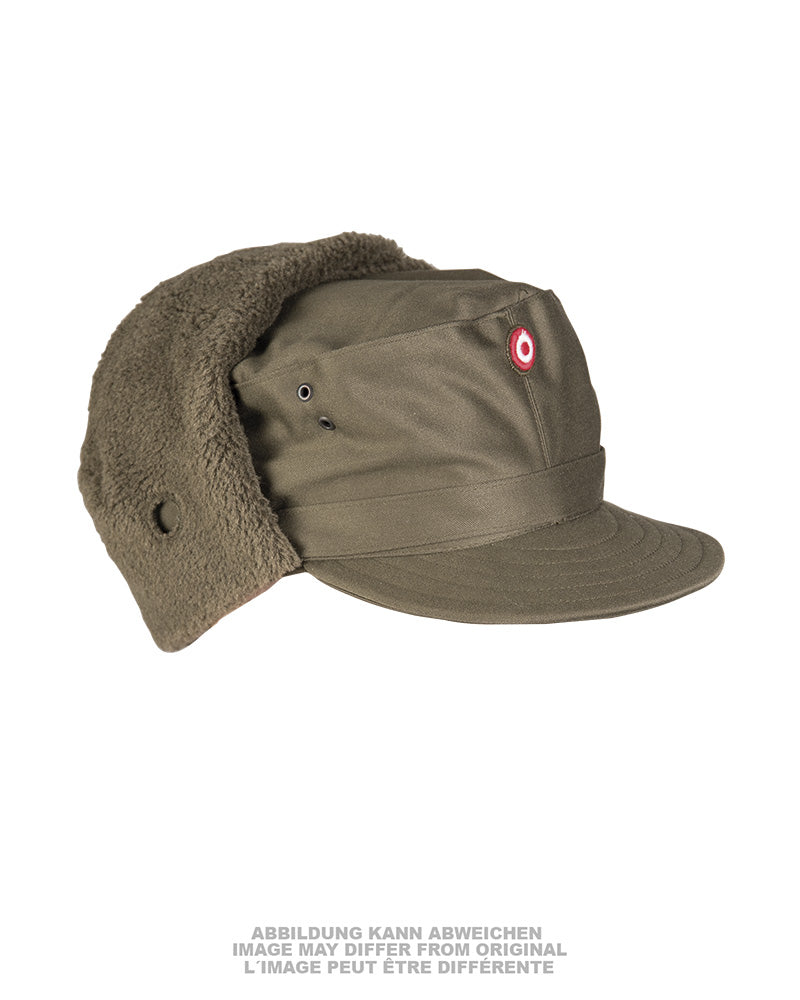 Bonnet d'hiver de l'armée autrichienne doublé peluche, stock ancien