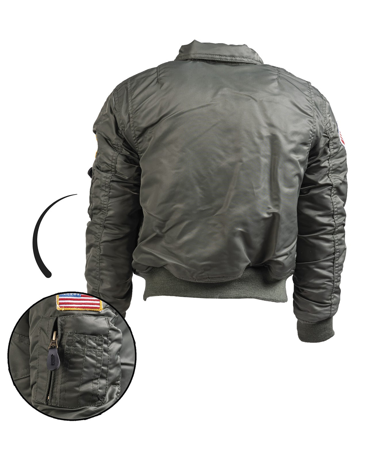 Blouson de vol type CWU Mil-Tec pour enfant en nylon garni 180 g/m² avec insignes
