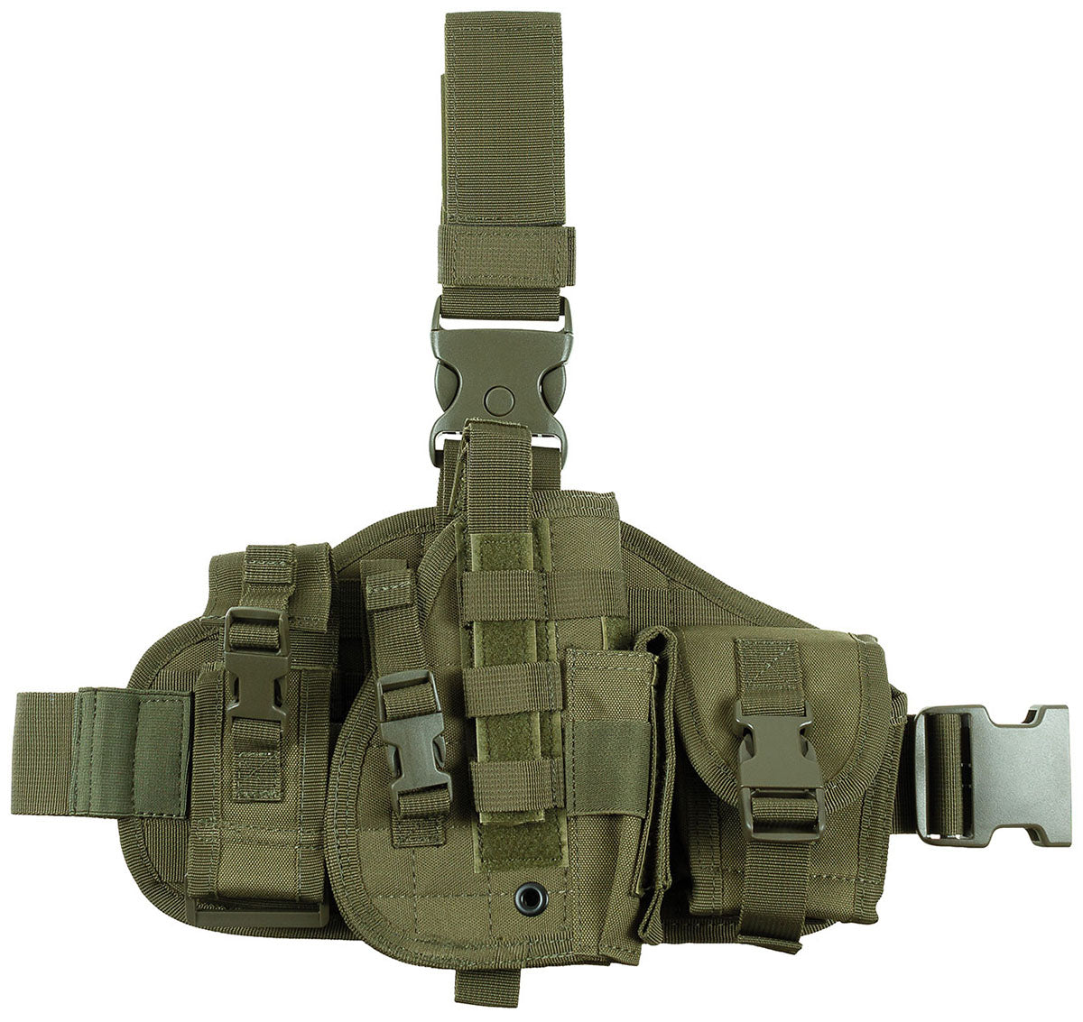 Holster de cuisse MFH MOLLE avec poche appareil et poche polyvalente à clic