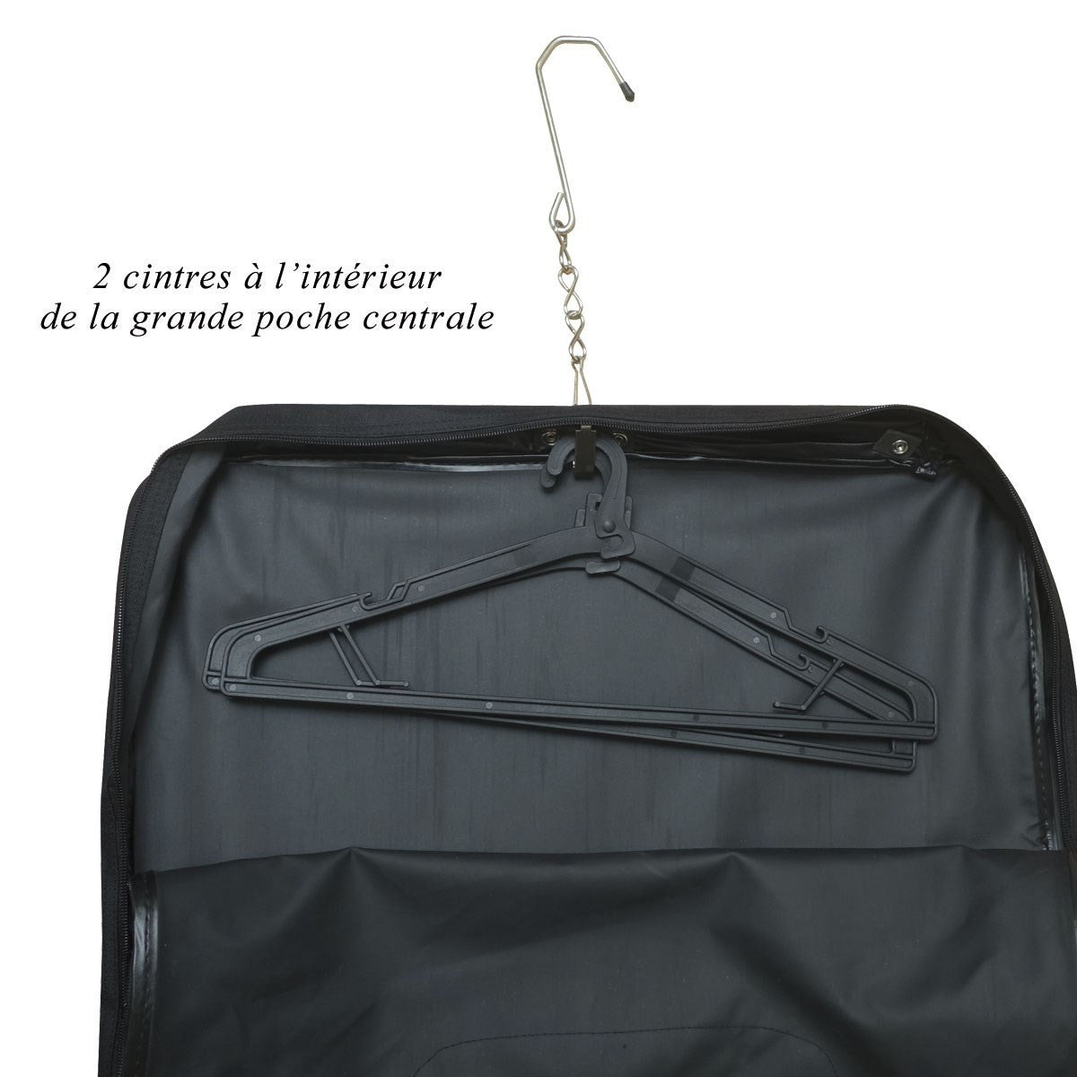 Housse à habits Personnel Navigant polyester enduit PVC, 2 cintres fournis