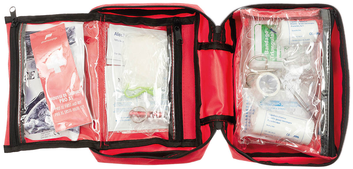 Kit de premiers secours MFH Pro XL 63 pièces marqué CE en sac 15 x 21 x 8 cm