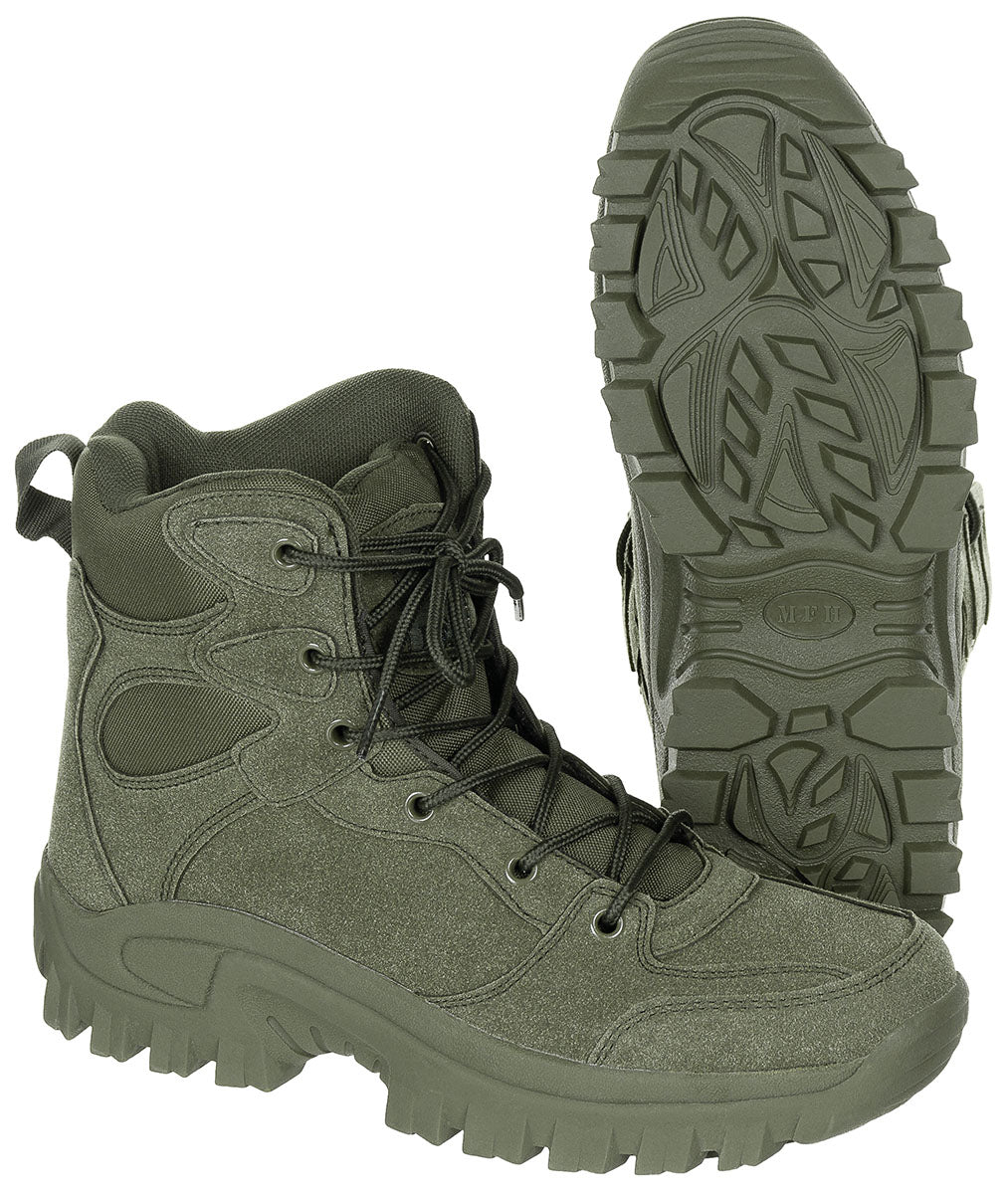 Chaussures de combat MFH Commando mi-hautes en polyester à laçage six œillets