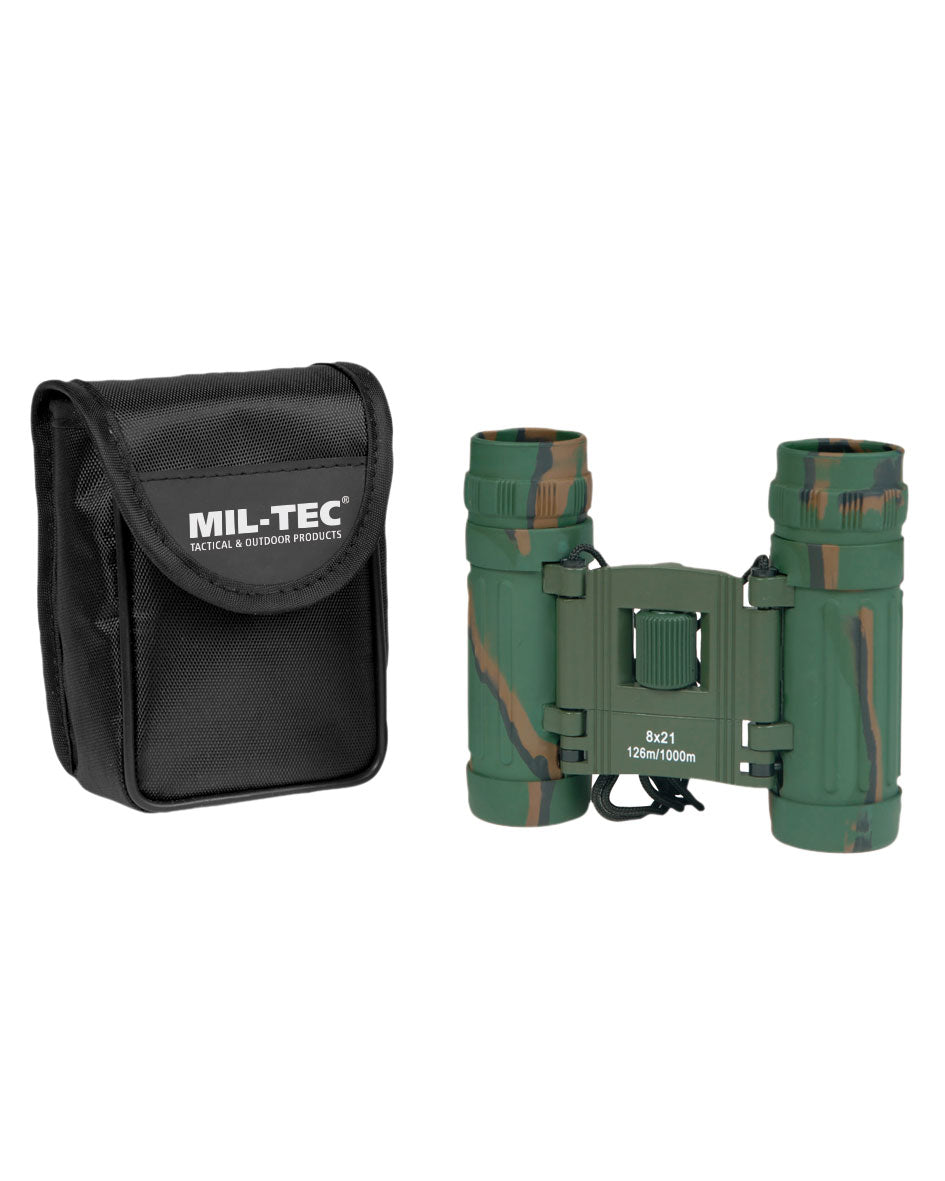 Jumelles compactes pliantes Mil-Tec 8x21 champ de 126 m à 1000 m avec étui nylon