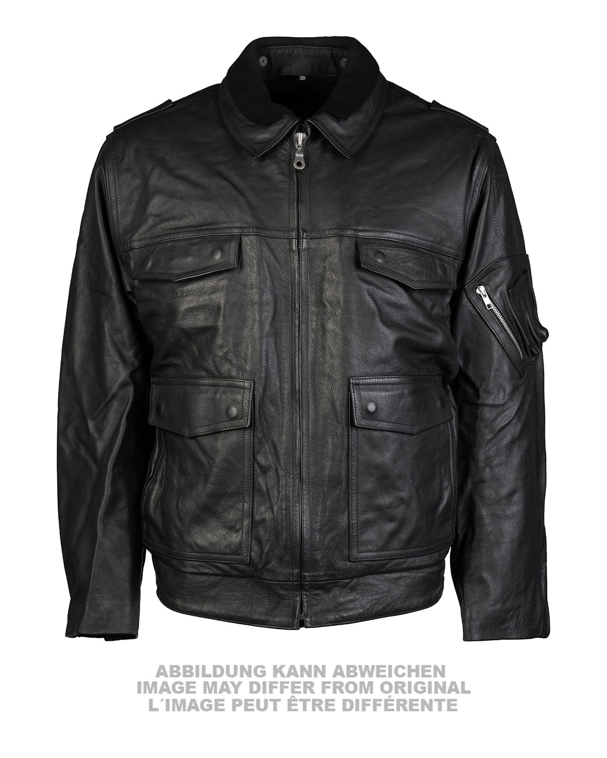 Blouson en cuir de l'armée polonaise pour homme, surplus militaire d'occasion