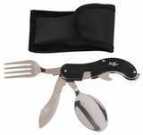 Couvert pliant Fox Outdoor 4 en 1 séparable en acier 3Cr13 avec étui ceinture