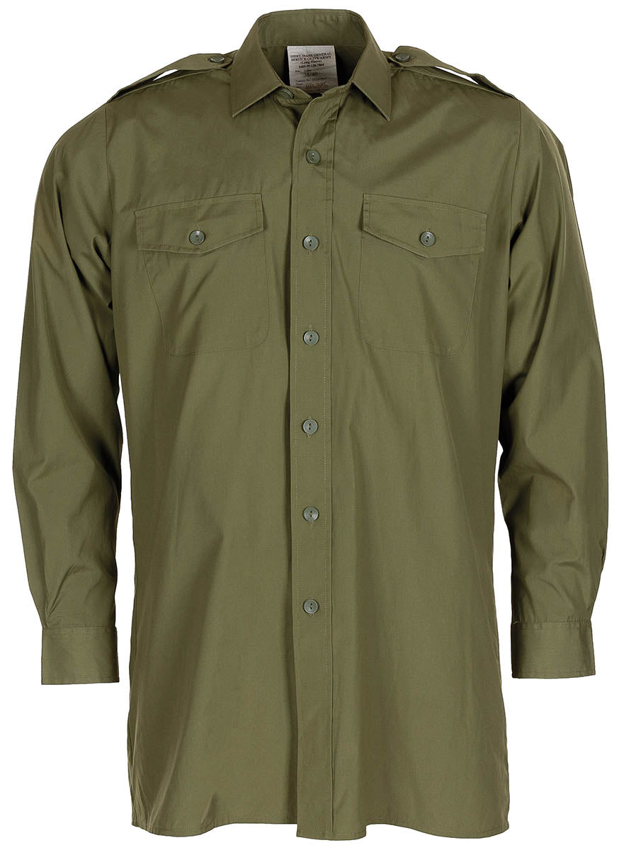 Chemise de service britannique à manches longues, surplus d'occasion, lot de 10