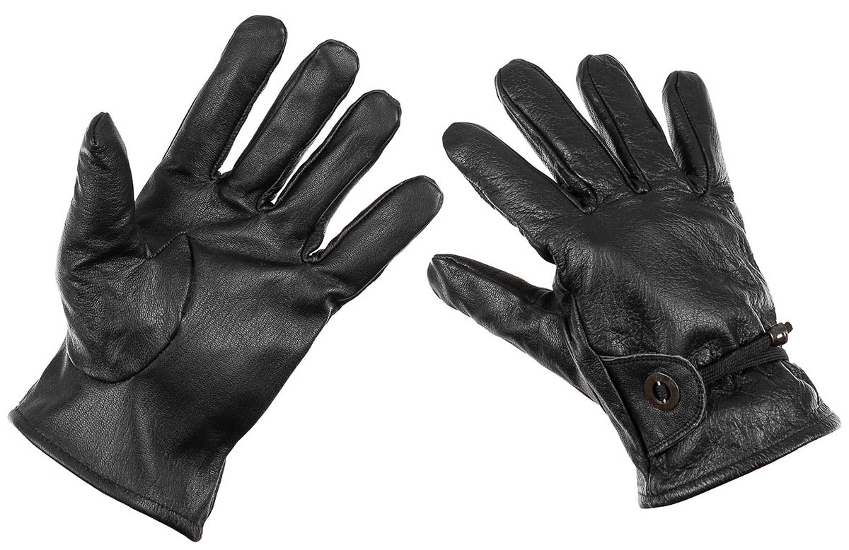 Gants en cuir Western MFH entièrement doublés à cordon de serrage au poignet